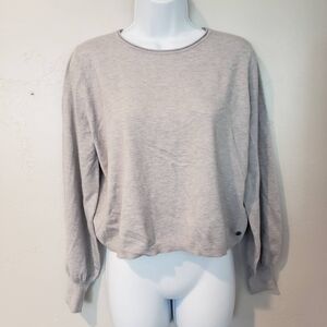 Roxy NWT Women's Small Grey Long Sleeve Shirt Basic Soft Pullover Sweater Top